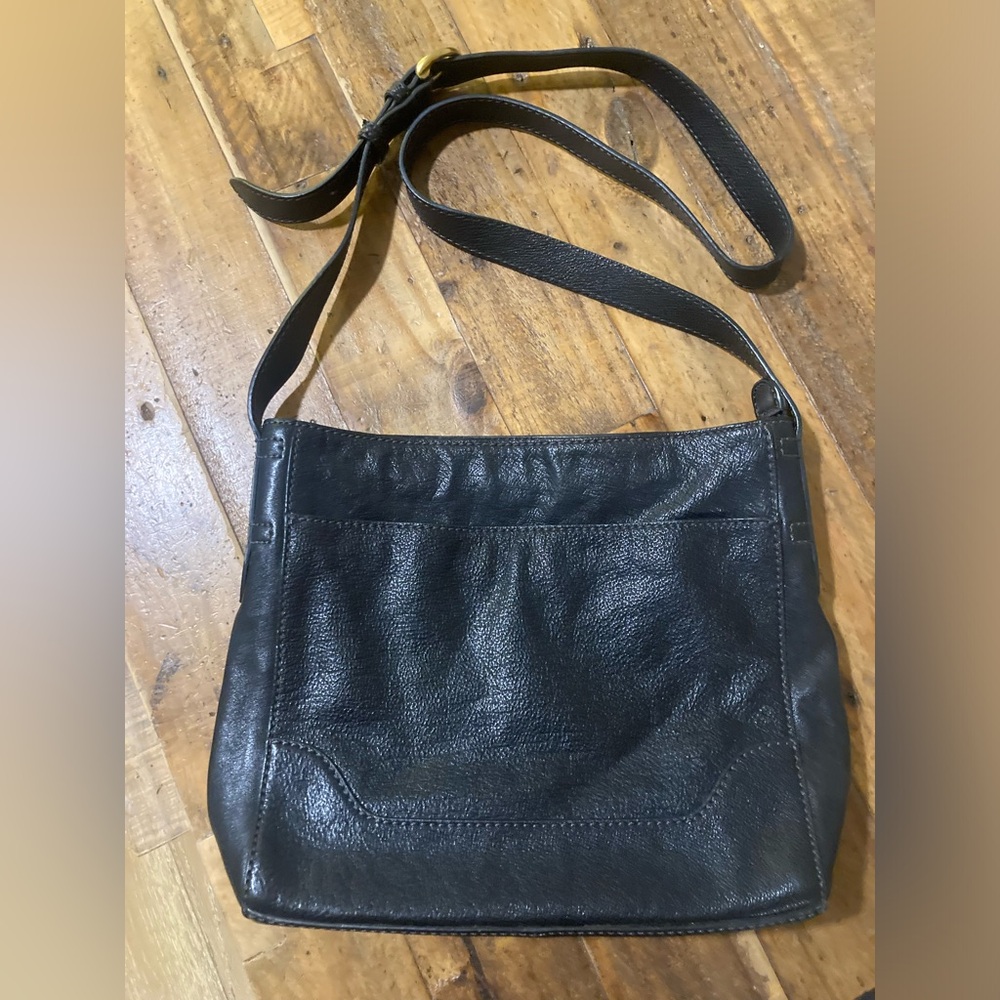 Frye black leather crossbody bag